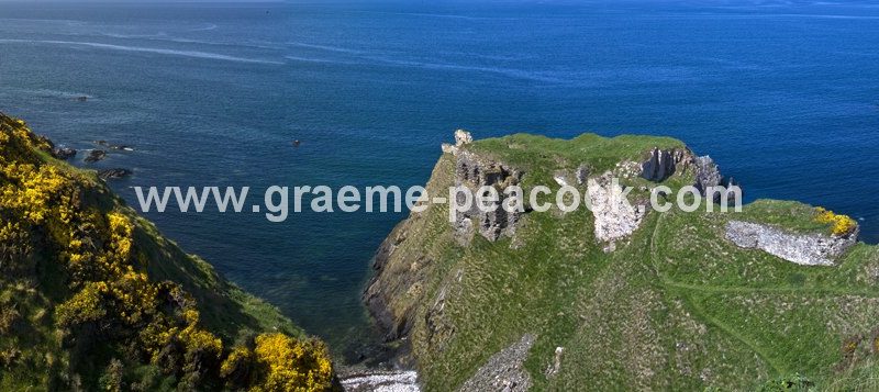 Panoramic of Findlater Castle near Cullen,  Moray,  Scotland