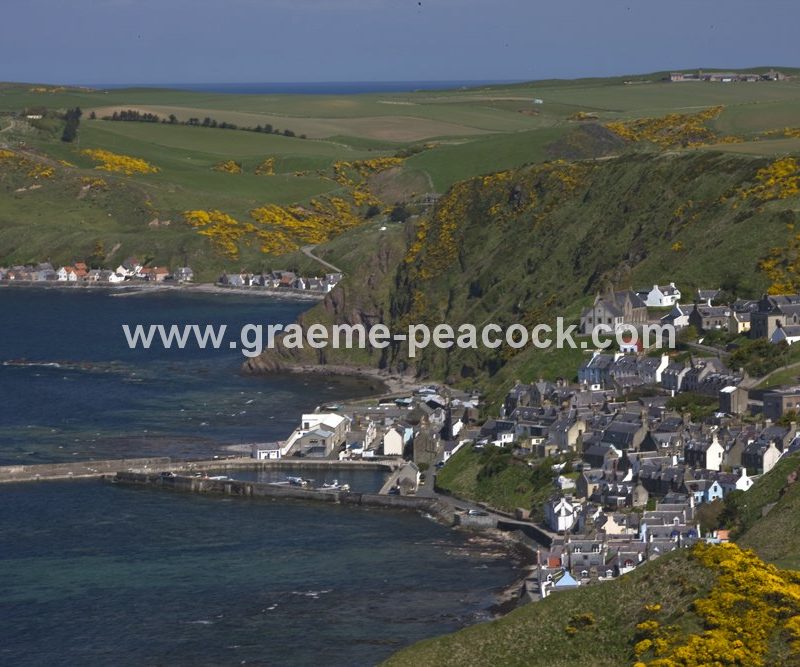Harbour and village at Gardenstown,  Aberdeenshire,  Scotland