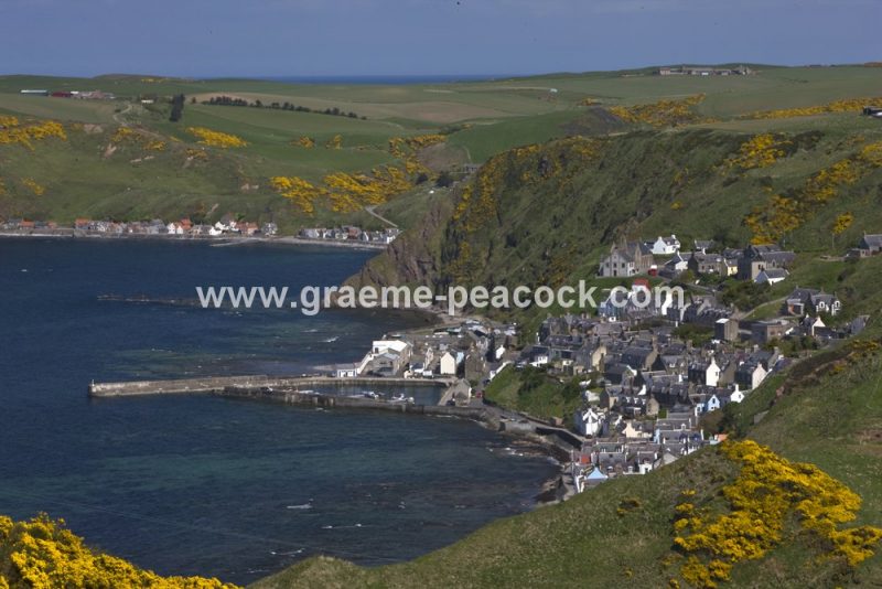 Harbour and village at Gardenstown,  Aberdeenshire,  Scotland