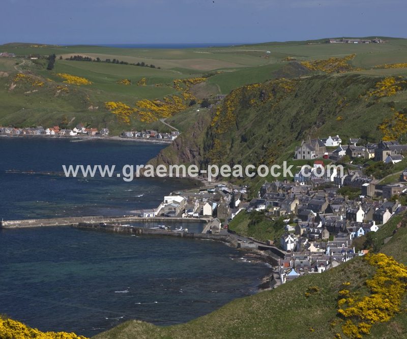 Harbour and village at Gardenstown,  Aberdeenshire,  Scotland