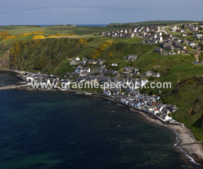 Harbour and village at Gardenstown,  Aberdeenshire,  Scotland