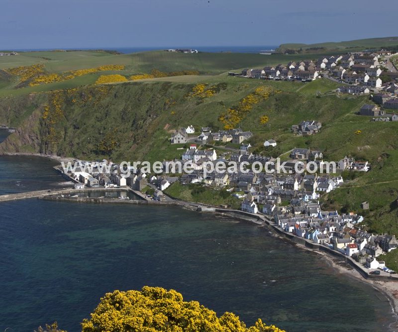 Harbour and village at Gardenstown,  Aberdeenshire,  Scotland