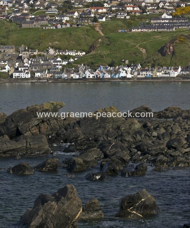Harbour and village at Gardenstown,  Aberdeenshire,  Scotland