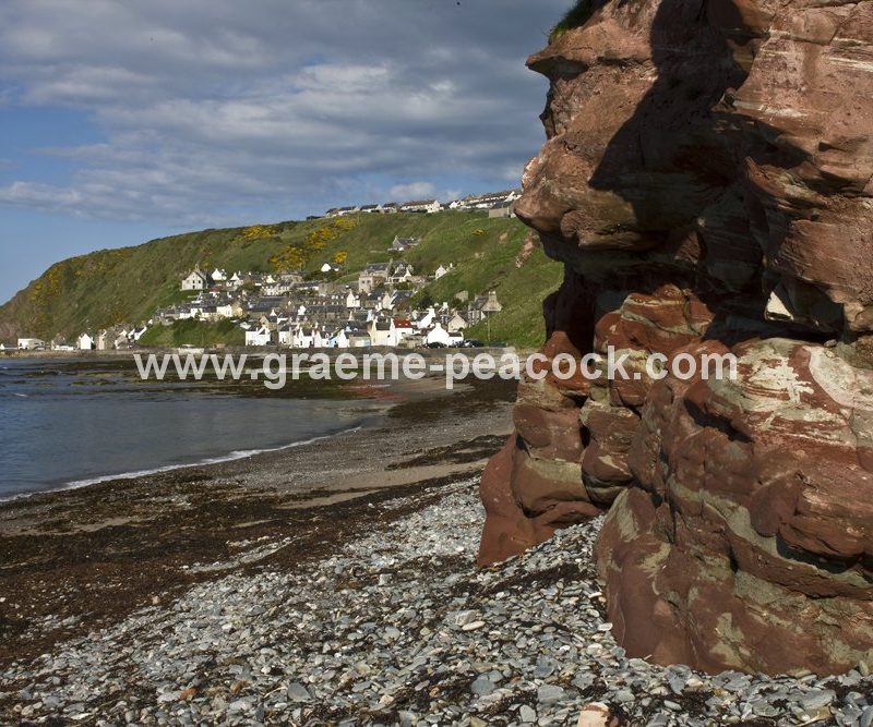 Harbour and village at Gardenstown,  Aberdeenshire,  Scotland