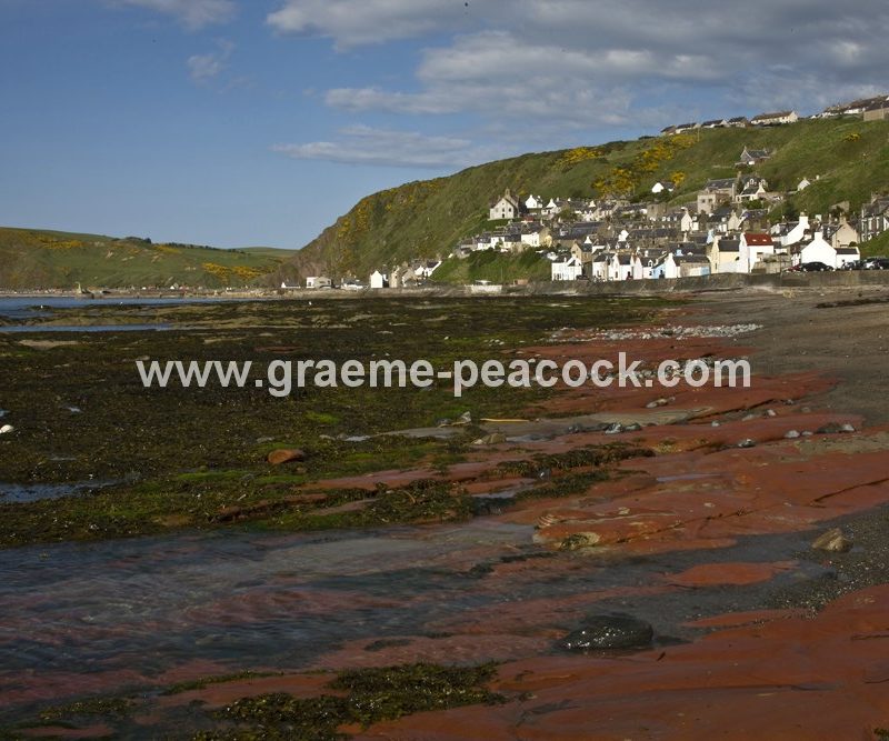 Harbour and village at Gardenstown,  Aberdeenshire,  Scotland