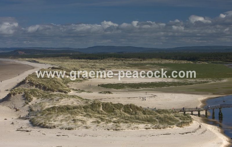 Lossiemouth East beach and bridge, Moray,  Scotland