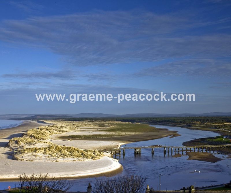 Lossiemouth East beach and bridge, Moray,  Scotland