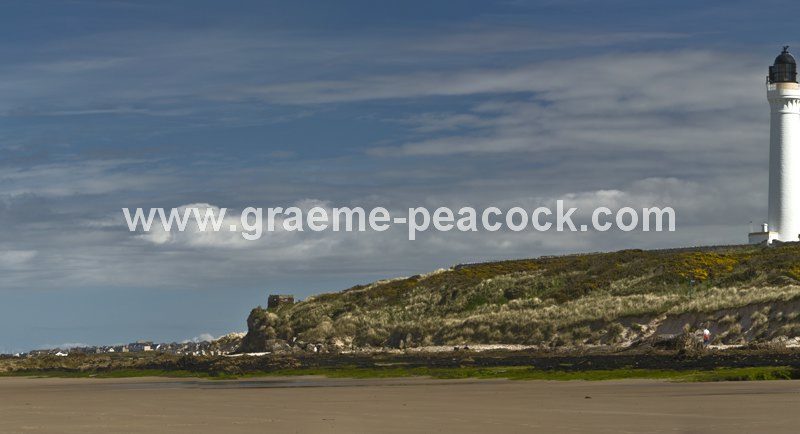 Panoramic view of Covesea lighthouse and Skerries,  Lossiemouth,  Moray  Scotland