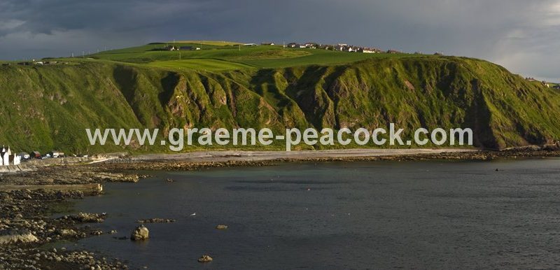 Panoramic view of Crovie, Crovie village, Aberdeenshire, North East Scotland