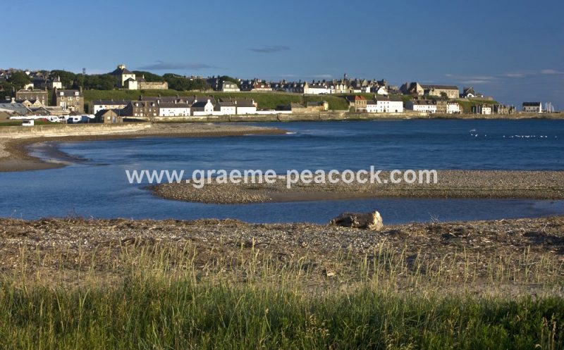 Banff from the mouth of the River Deveron, Banff, Aberdeenshire, North East Scotland