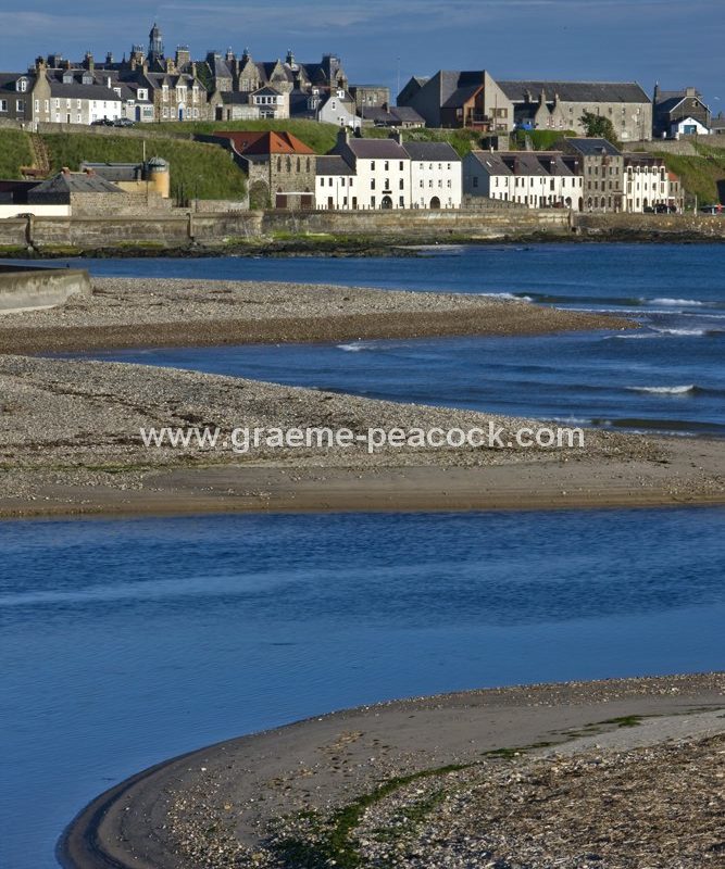 Banff from the mouth of the River Deveron, Banff, Aberdeenshire, North East Scotland