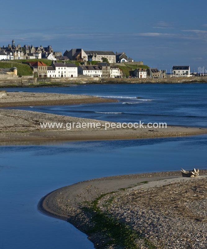 Banff from the mouth of the River Deveron, Banff, Aberdeenshire, North East Scotland