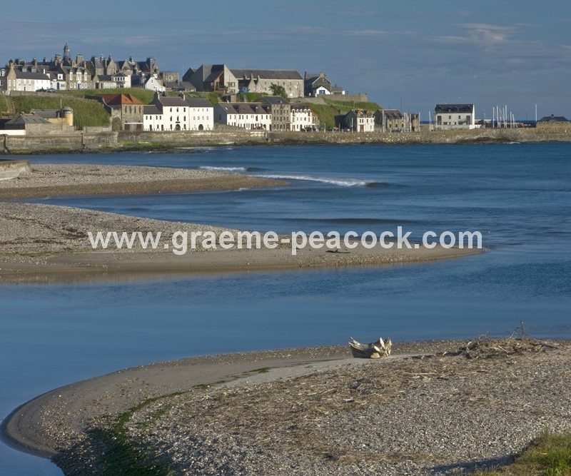 Banff from the mouth of the River Deveron, Banff, Aberdeenshire, North East Scotland