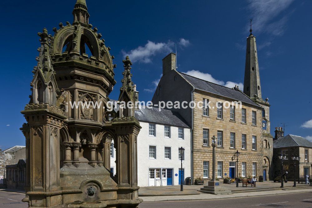 The Biggar Fountain and Town hall, Banff, Aberdeenshire