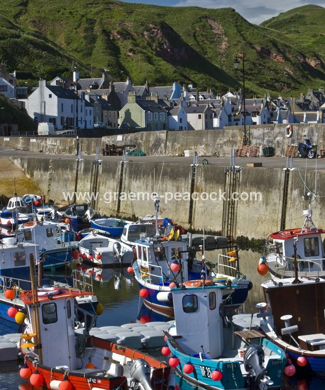Gardenstown Harbour and Village near Banff, Aberdeenshire, North East Scotland