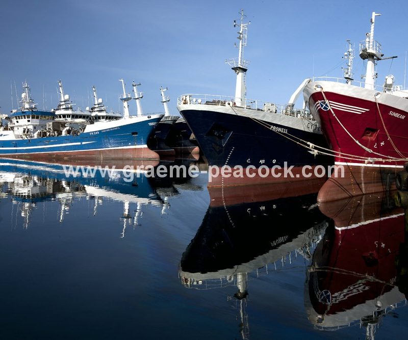 Fishing boats at Fraserburgh harbour, Fraserburgh, Aberdeenshire