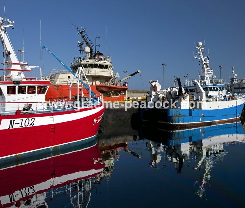 Fishing boats at Fraserburgh harbour, Fraserburgh, Aberdeenshire