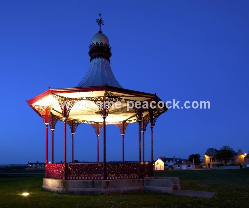 Evening light on The Wallace Bandstand,  Nairn links, Nairn, Scottish Highlands