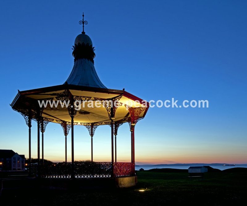 Evening light on The Wallace Bandstand,  Nairn links, Nairn, Scottish Highlands