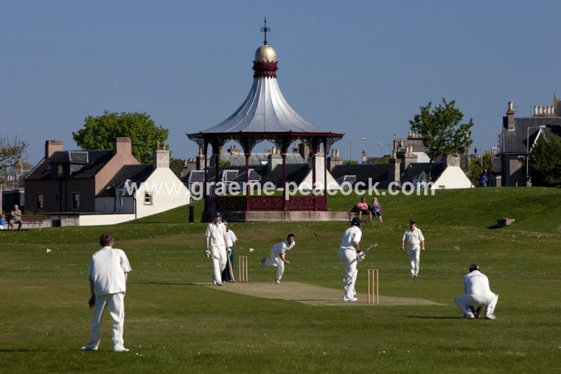 Cricket on the links, Nairn, Scottish Highlands
