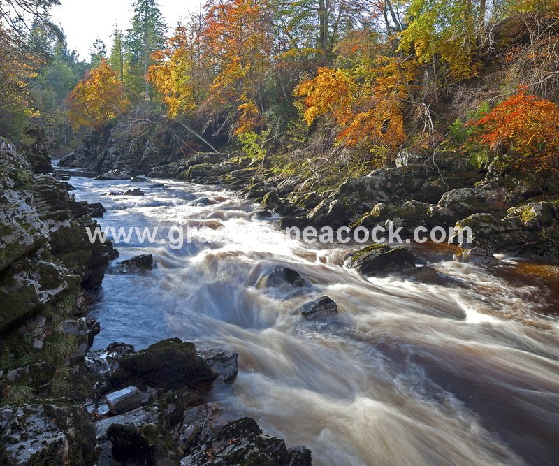 Randolph's Leap and River Findhorn near Forres, Moray, North East Scotland
