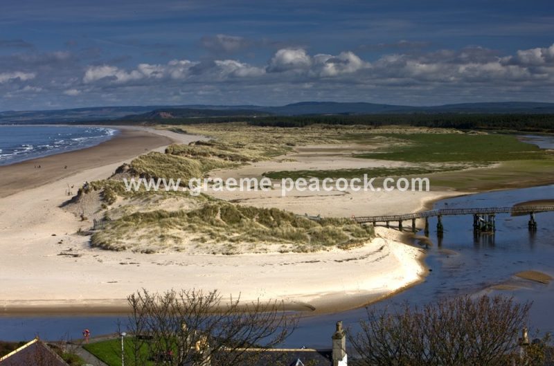 Lossiemouth East beach and bridge, Moray,  Scotland