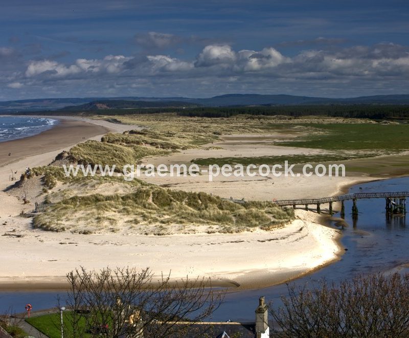 Lossiemouth East beach and bridge, Moray,  Scotland