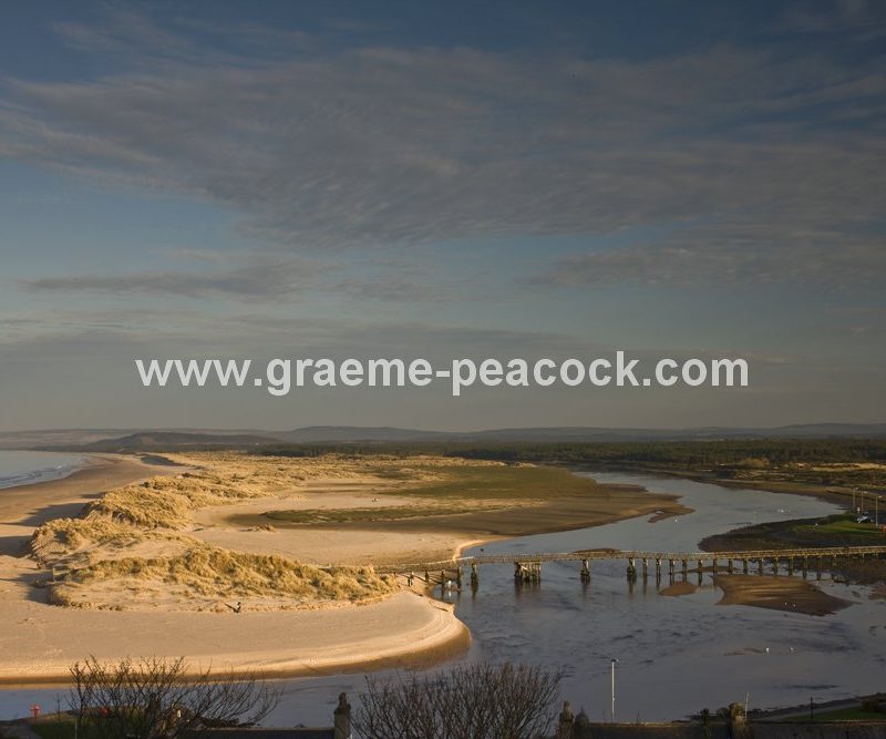 Lossiemouth East beach and bridge, Moray,  Scotland