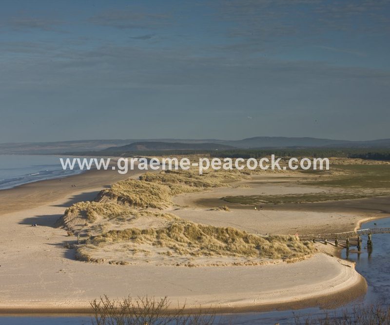 Lossiemouth East beach and bridge, Moray,  Scotland