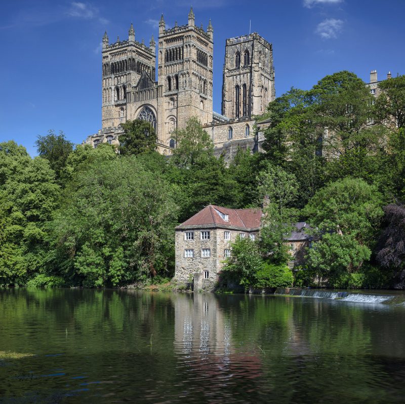 Summer view of Durham Cathedral & The Old Fulling Mill, Durham City, County Durham, England, United Kingdom