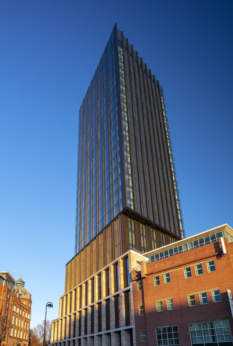 Sunset view of Hadrian's Tower, Newcastle upon Tyne, England, United Kingdom
