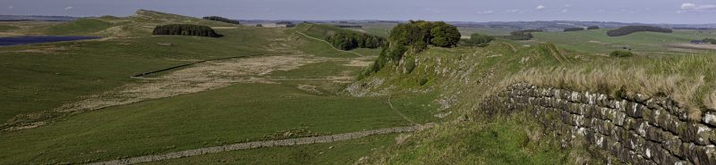 View east from Cuddy's Crags on Hadrian's Wall, Northumberland, England, UK