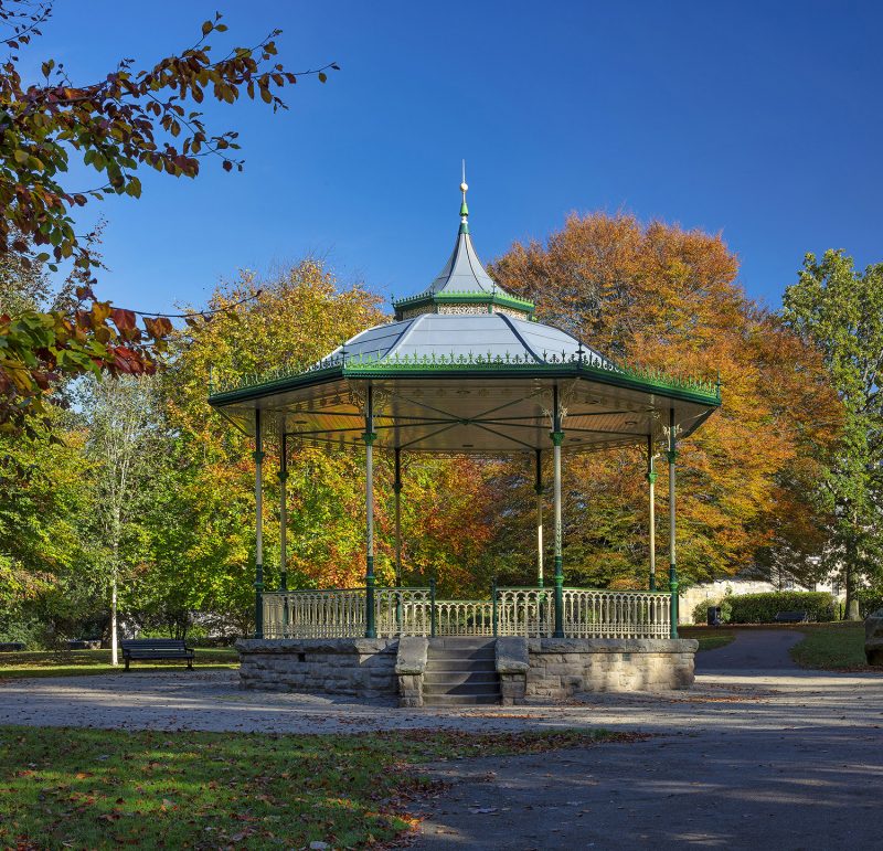 The Bandstand in Autumn at Hexham, Northumberland, England, UK