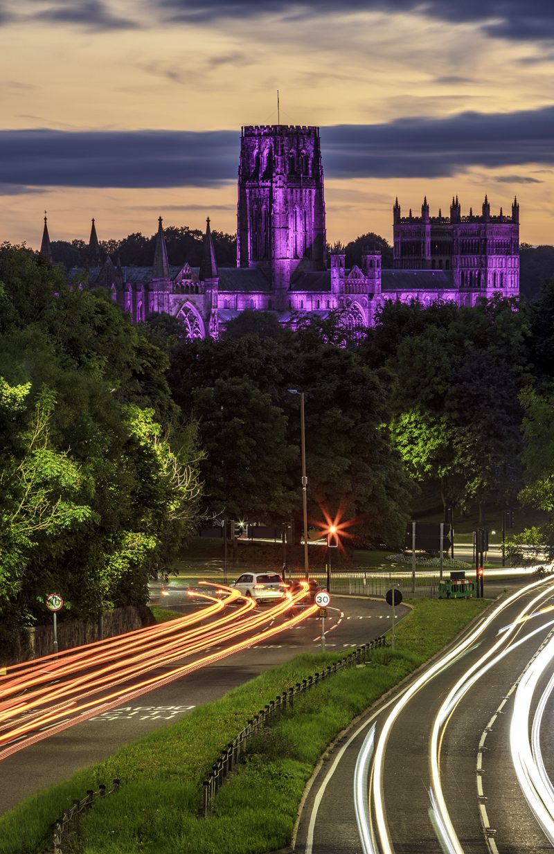 Durham Cathedral at night, Durham City, County Durham