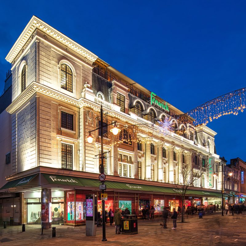 Christmas lights at Fenwick, Northumberland Street, Newcastle upon Tyne, England, United Kingdom